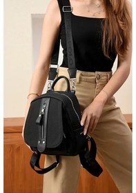 Resim Just Polo Kadın Orta Boy Ayarlanabilir Askılı Şık Lakost Sırt Çantası Shopper Siyah 