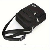 Resim Erkekler & Kadınlar için 4/6 Fermuarlı Büyük Kapasiteli Çok Katmanlı Omuz Çapraz Çanta - Ayarlanabilir Askı (80cm), İş Seyahati, Günlük Kullanım ve Profesyonel Organizasyon için Dayanıklı Siyah Çanta, Crossbody Cüzdan, Çoklu Bölmeler, Seyahat Gereçleri, Şık Tasarım, Güçlendirilmiş Dikiş, Ofis Çalışanları 