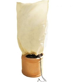 Resim Sones 2 Adet Kış Bitki Don Koruma Örtüsü Dokumasız Anti-bakteriyel Ağaç Örtüsü, Boyut: 100x80cm Büzülme Tokası Bej 