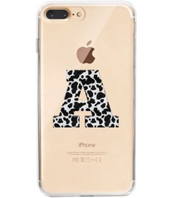 Resim butikcase Iphone 7 Plus Inek Desenli A Harfi Şeffaf Telefon Kılıfı 