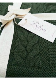 Resim Betires Home Ca15002 Örgü Battaniye Haki - Çift Kişilik Haki 