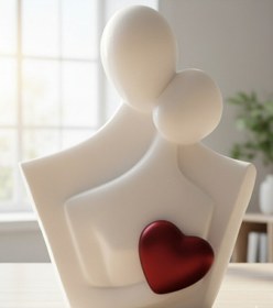Resim Sonsuz Kucaklaşma - Modern Tasarım 3d Baskı Sevgi Heykeli 20 Cm 
