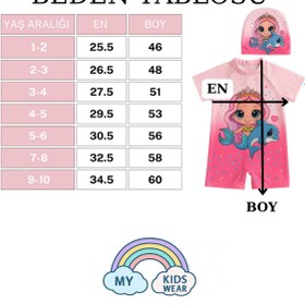 Resim My Kids Wear Kız Çocuk Dalgıç Kumaş Gizli Fermuarlı Boneli Mayo Takımı 3-10 Yaş 11934 