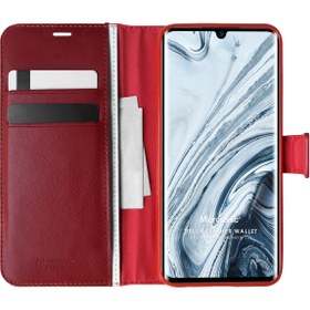 Resim Xiaomi Mi Note 10 Kılıf Delux Leather Wallet Kırmızı 