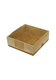 Resim Kutu Naturel Kraft Kağıt Ve Asetat 9x9x3 Cm Pk:50 +3 