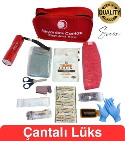 Resim Svein Lüks İlk Yardım Çantası Deprem Afet Acil Durum Müdahale Kiti Araç Ev İşyeri Yerli Üretim Ecza Çanta 