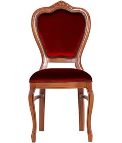 Resim Masifart_Mobilya Masifart Putridus Klasik Oymalı Sandalye Ceviz Kırmızı Kadife 