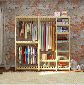 Resim Need - Açık Ahşap Elbise Dolabı 