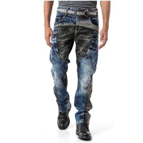 Resim Cipo & Baxx Regular Fit Yıkamalı Denim Jean Pantolon Mavi Erkek Jean Cd894 