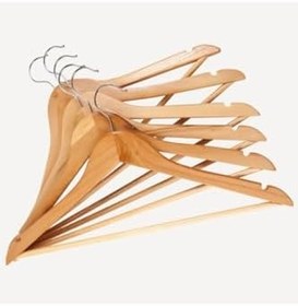 Resim Entude 3'lü Ahşap Askı, Kıyafet, Etek, Pantolon Elbise Askısı 