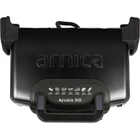 Resim Arnica Ayvalık Stil GH26262 1750 W Tost Makinesi Siyah 2 Adet 