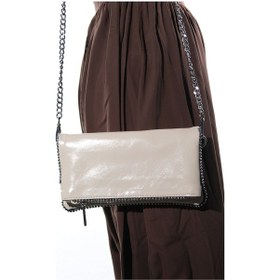 Resim Ardena Bej Kadın Boncuklu Clutch Çanta 