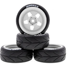 Resim Symbee 1/10 Ölçekli Rc Araçlar İçin 4 Adet 65mm Kauçuk Lastik Seti - Tamıya, Hsp, Wltoys Uyumlu 