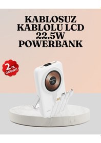 Resim Kablosuz Ve Kablolu Şarj Destekli Taşınabilir Powerbank renkli 