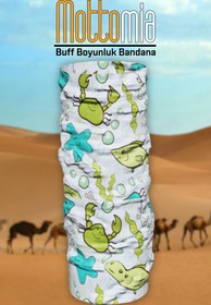 Resim mottomia Balık Temalı Viskon Kumaş Premium Kalite Buff Boyunluk Motorcu Bandana (Model: Balıkçı) 