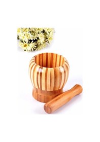 Resim Sarımsak Havanı Sarımsak Dövme Aparatı Bambu Hiyenik Havan 