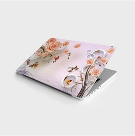 Resim Laptop Sticker Notebook Pc Kaplama Etiketi Pembe Güller 