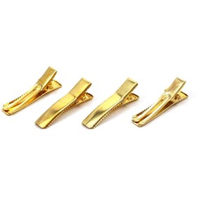 Resim yfhobi 10 Adet - 3.5 Cm Sarı Kaplama Çatal Maşa Toka, Pens Toka, Timsah Toka, Çocuk Saç Tokası 