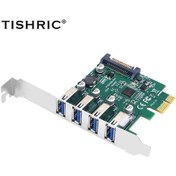 Resim Chuangyinshop Tıshrıc Pcıe 1x 4 Usb 3.2 Yeşil Genişletme Kartı D720201 Windows Destek 