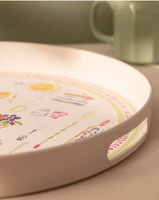 Resim Madame Coco Cuisine Yuvarlak Tepsi Teps000000009235x35x3 Cm-yeşil/pembe 