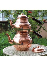 Resim Battal Dövme Bakır Çaydanlık ve Isıtıcı 4.3 L Bakır 