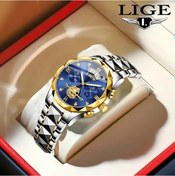Resim Fochsia Lıge Erkek Kol Saati Altın Mavi Otomatik Tarih Kronograf Paslanmaz Çelik Hediye Diğer 