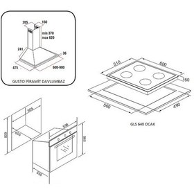 Resim Alveus Middle 627 MFA 627 - GLS 640 - Gusto Siyah Ankastre Set 