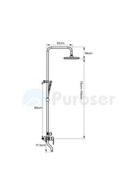 Resim Puroser Robot Duş Tepe Yağmur 3 Fonksiyonlu Batarya Dahil Siyah Duş Seti Siyah 