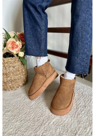 Resim Glenz Kadın Süet Yarım Bot İçi Kürklü Bot & Bootie Ts1146 001 