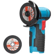 Resim Mufunye 12v Taşınabilir Şarj Edilebilir Açılı Taşlama - Seramik, Karo, Ahşap İçin Çok Fonksiyonlu Parlatma & Kesme Makinesi 2 Adet Disk Hediye 