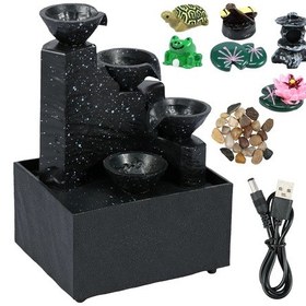 Resim Masa Üstü Şelale Dekor Gevşeme Meditasyon Masaüstü Çeşme İşık Dekoratif A 