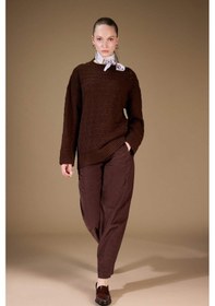 Resim Defacto Regular Fit Bisiklet Yaka Ajurlu Triko Tunik G0710ax25wnbn330 Kahve-bn330 