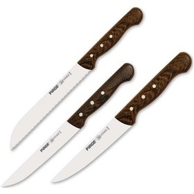 Resim Pirge Sultan Mutfak Bıçak Seti 3 Parça Ahşap 