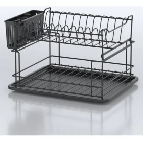 Resim Geseus Home Iki Katlı Modüler Tabaklık Bulaşıklık Mat Siyah KB010S 