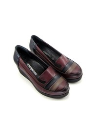 Resim Erkan Saçmacı Anya Bordo Hakiki Deri Dolgu Topuklu Günlük Ayakkabı 