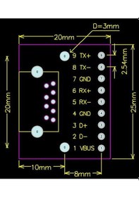 Resim Wozlo Usb 3.0 A Dişi Dıp Dönüştürücü Adaptör Kartı 9 Pin 2.54mm Pcb Dönüştürücü - 2 Adet 