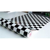 Resim D-C-Fix 346-0356 Siyah Beyaz Dama Desen Yapışkanlı Folyo 