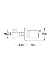 Resim Grohe Grohtherm 2000 New Ankastre Stop Valf - 19243001 Krom 