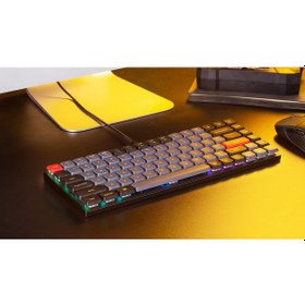 Resim Kechron S1-A1 QMK Custom Gateron Low Profile Red Switch White Backlight Mekanik Klavye 