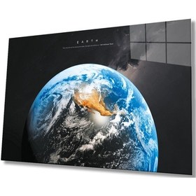 Resim Dünya Haritası 90 Cam Tablo 