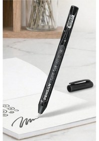 Resim Siyah Simli Tükenmez Kalem 2 Adet Pensan Jely Simli Pilot Kalem Ergonomik Tutuş Yumuşak Yazım Siyah Defter Renkli 