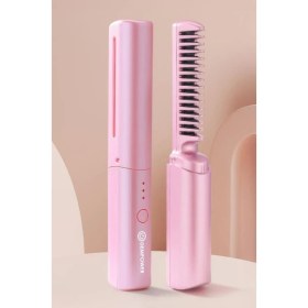 Resim Kablosuz Seramik Kaplama Saç Düzleştirme Tarağı Pembe Dpps 