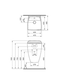 Resim Bocchi Firenze Kırmızı Monoblok Lavabo 