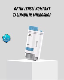 Resim Taşınabilir Mini Mikroskop Led Işıklı 80x 200x Büyütmeli Ve Konsantrasyon Ayarlı - Lisinya Standart 