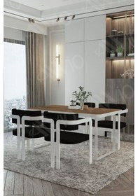 Resim Avvio Mitra Metalayak Tokyo Demonte Sandalye 80x120 Yemek Masası Mutfak Masası 4 Kişilik Akça 