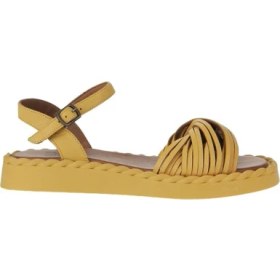 Resim Bueno Shoes Sarı Deri Kadın Düz Sandalet 01WY9110 01WY9110 