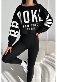 Resim Kadın Sweatshirt Crop-geniş Yaka 2 İplik S-m-l 109kdn 001 