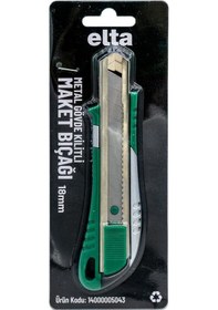 Resim Elta Metal Gövde Kilitli Geniş Maket Bıçağı 18 Mm 