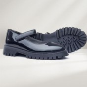 Resim Rakerplus Siyah Rugan Cırtlı Kalın Tabanlı Kız Çocuk Okul Ayakkabısı 