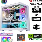 Resim Xaser Delux X08 R7-5700X 32 GB 1 TB SSD RTX5050 Dos Oyuncu Masaüstü Bilgisayarı 